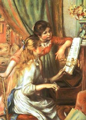Pierre Auguste Renoir Girls at the Piano oil painting picture